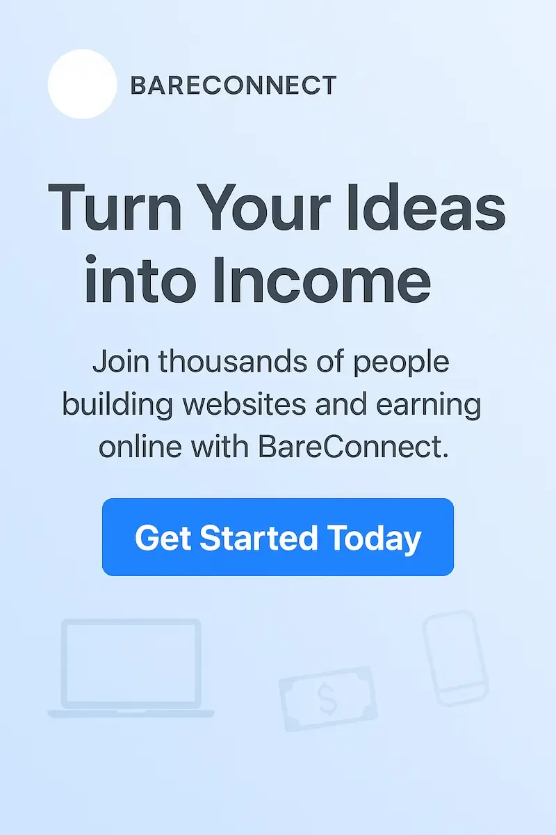 BareConnect CTA BareConnect branding call-to-action banner for Nigerian freelancers and entrepreneurs.
